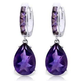 13.2 Carat 14K Solid White Gold India Amethyst Earrings