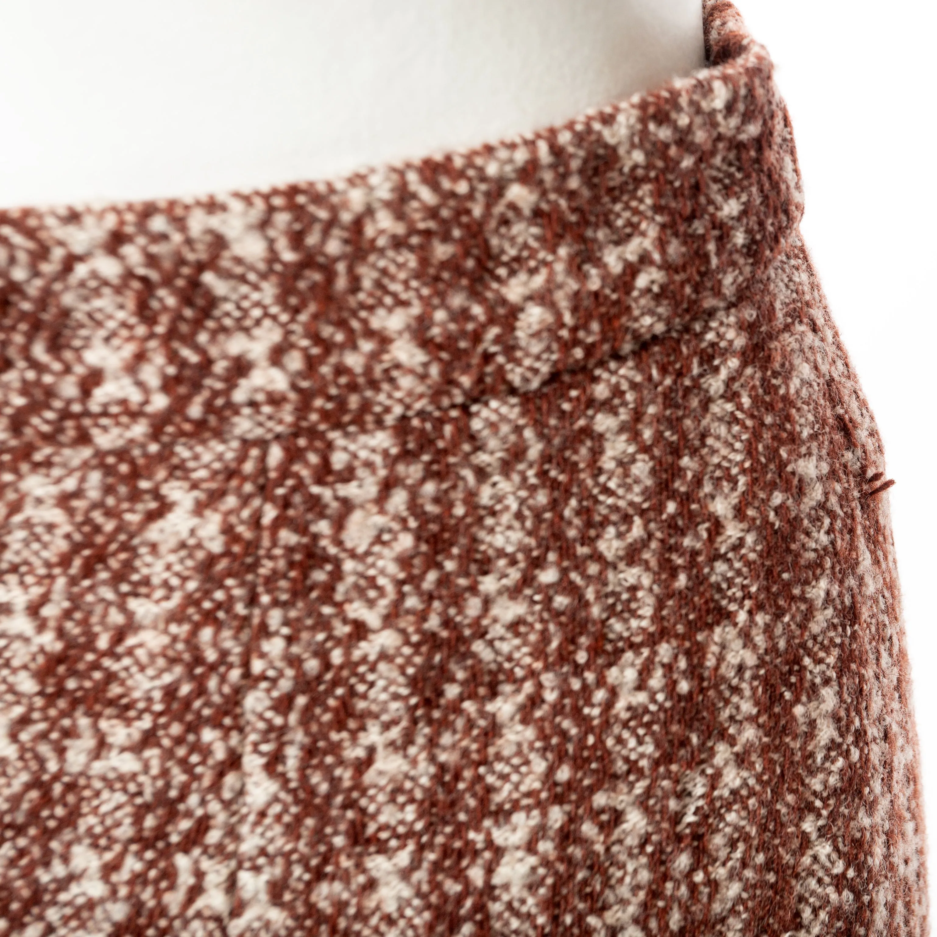 1997 Brown Wool-Blend Pleated Mini Skirt