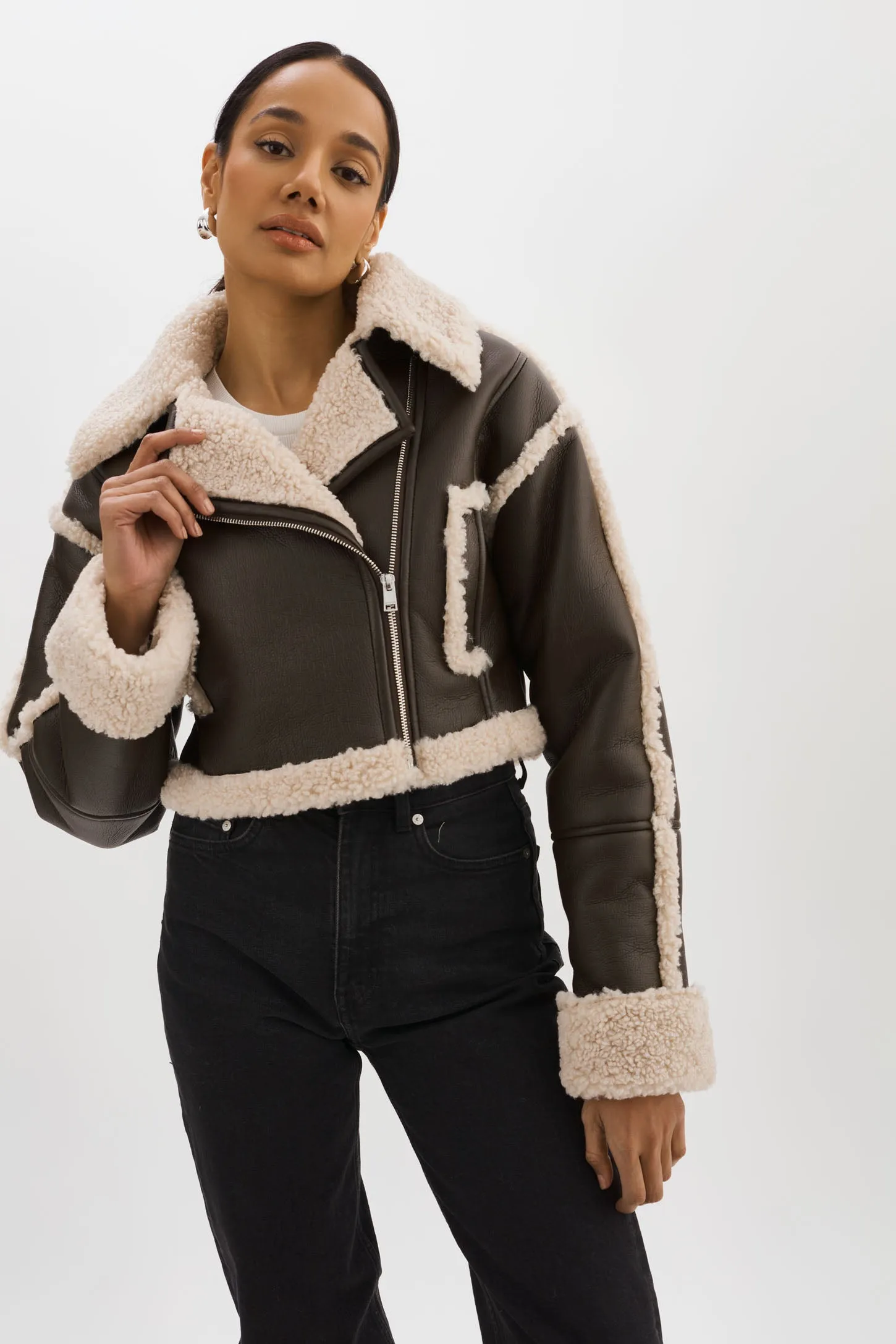 ADRINA | Faux Shearling Crop Jacket