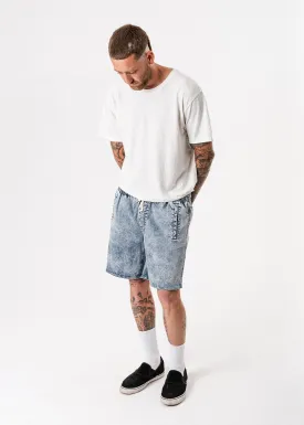 Afends Mens Dendy - Acid Wash Elastic Waist Walkshort