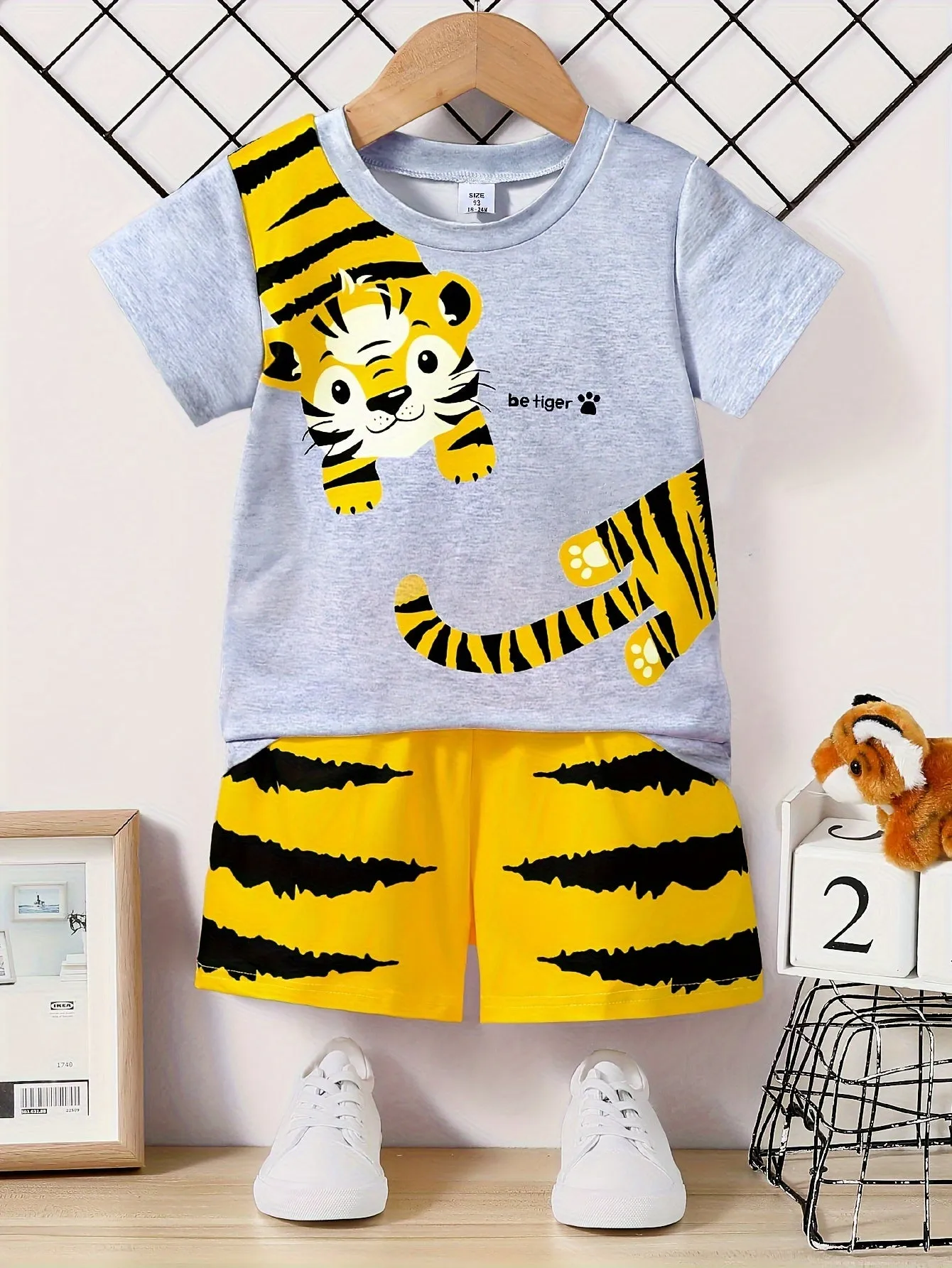 Baby Boys 3D Tiger Graphic Tshirt  Shorts Set