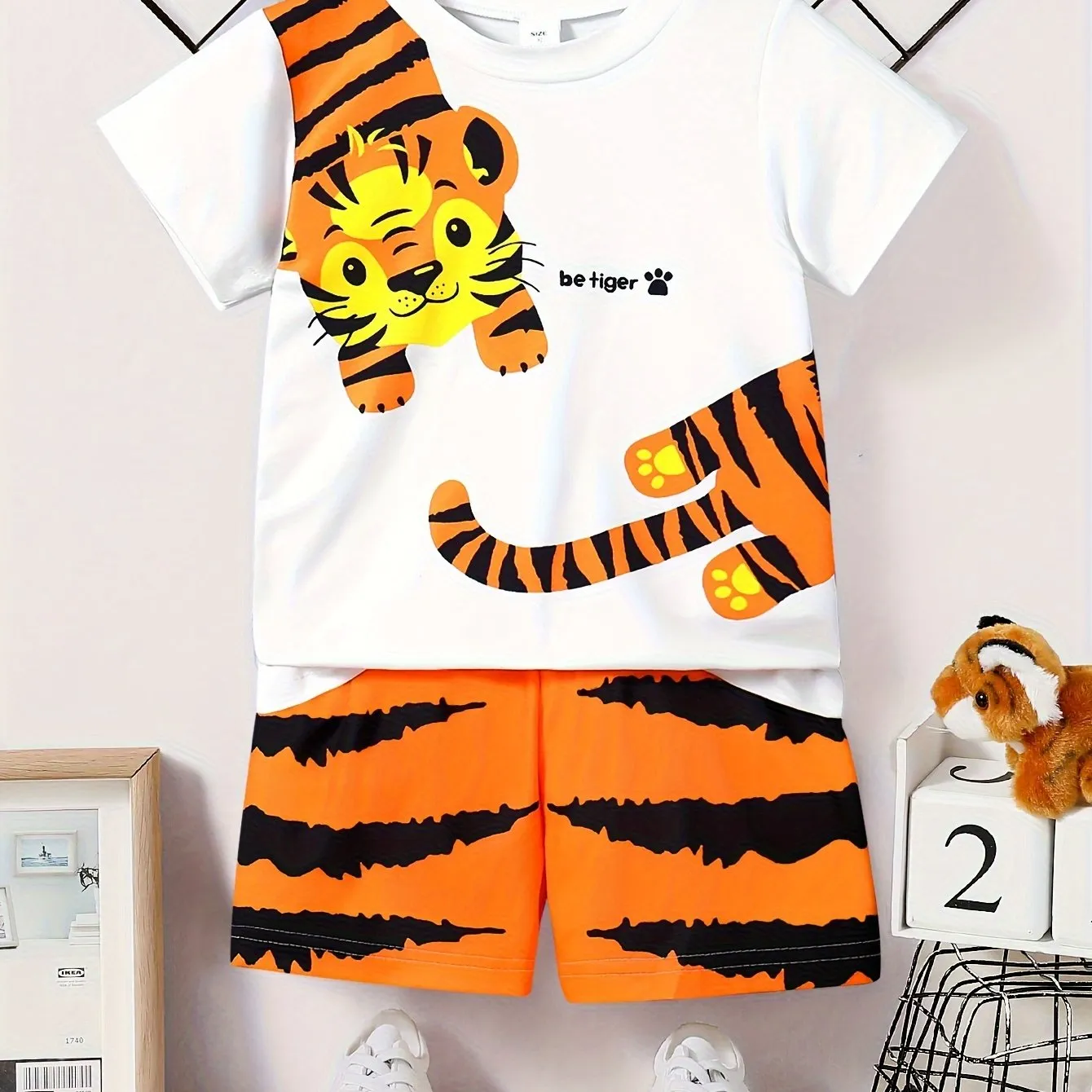 Baby Boys 3D Tiger Graphic Tshirt  Shorts Set