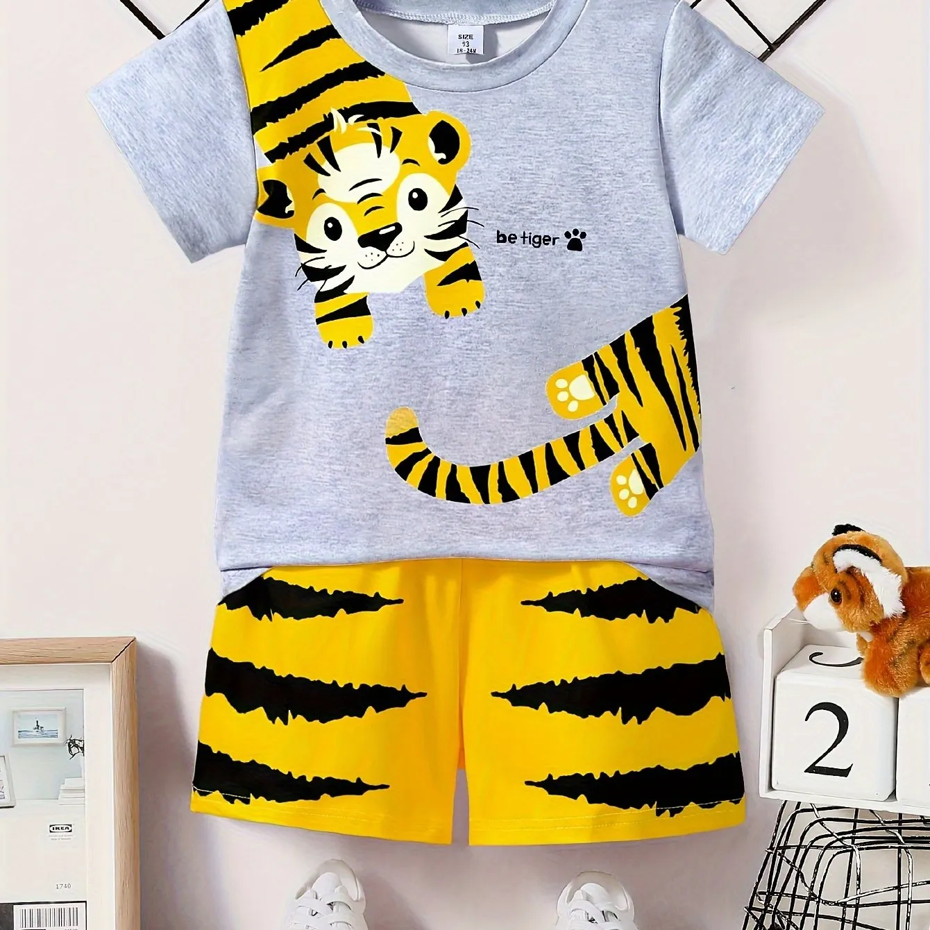 Baby Boys 3D Tiger Graphic Tshirt  Shorts Set