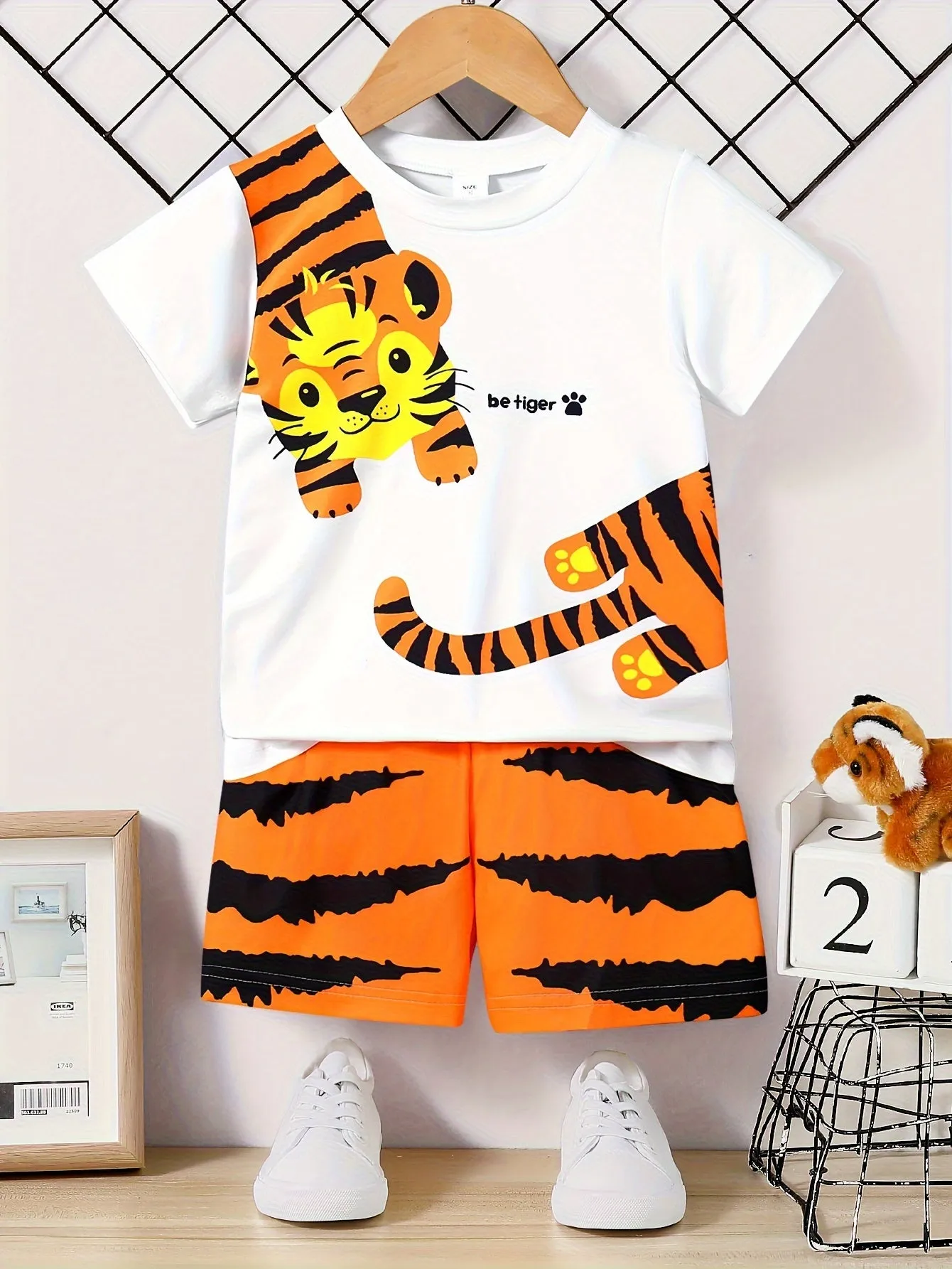 Baby Boys 3D Tiger Graphic Tshirt  Shorts Set