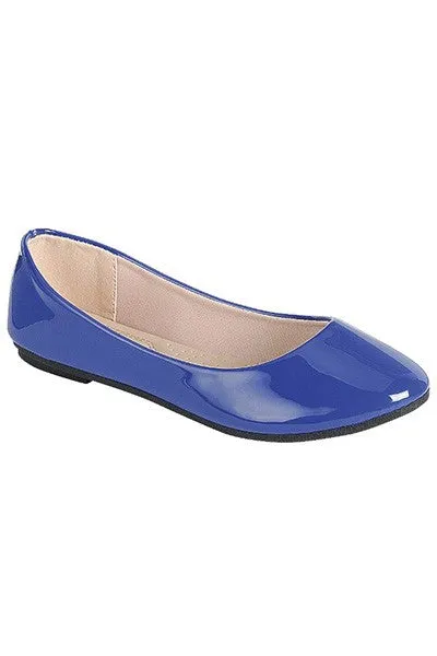 Blue Patent Flat