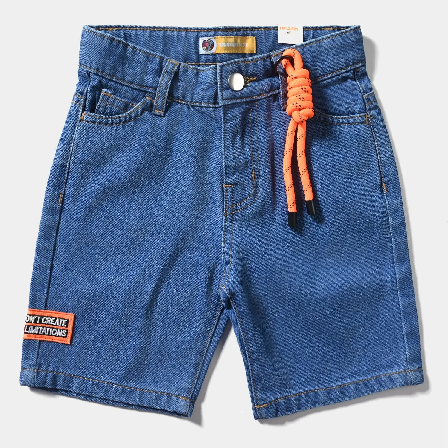 Boys Denim Rigid Short Hanging-Mid Blue