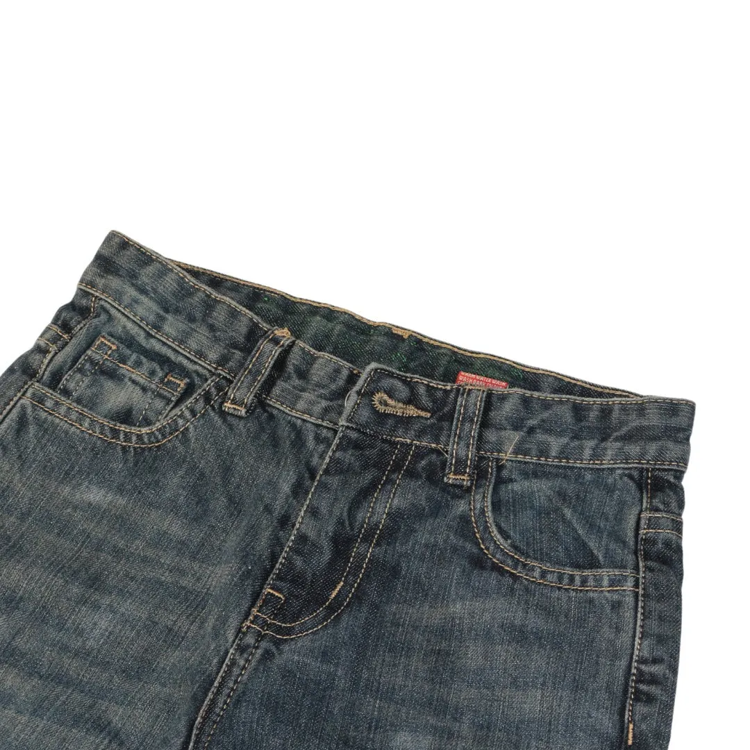 Boys wash blue denim shorts