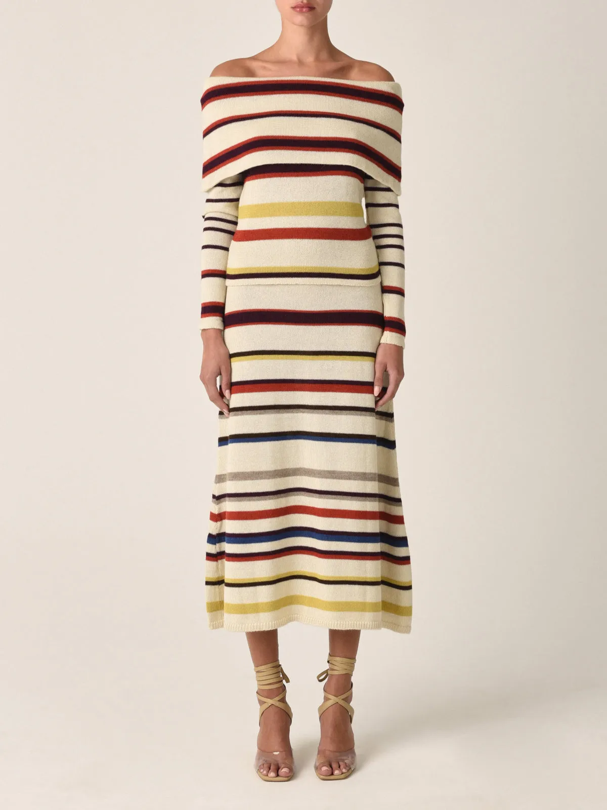 Brie Skirt Multi Mustard Stripe