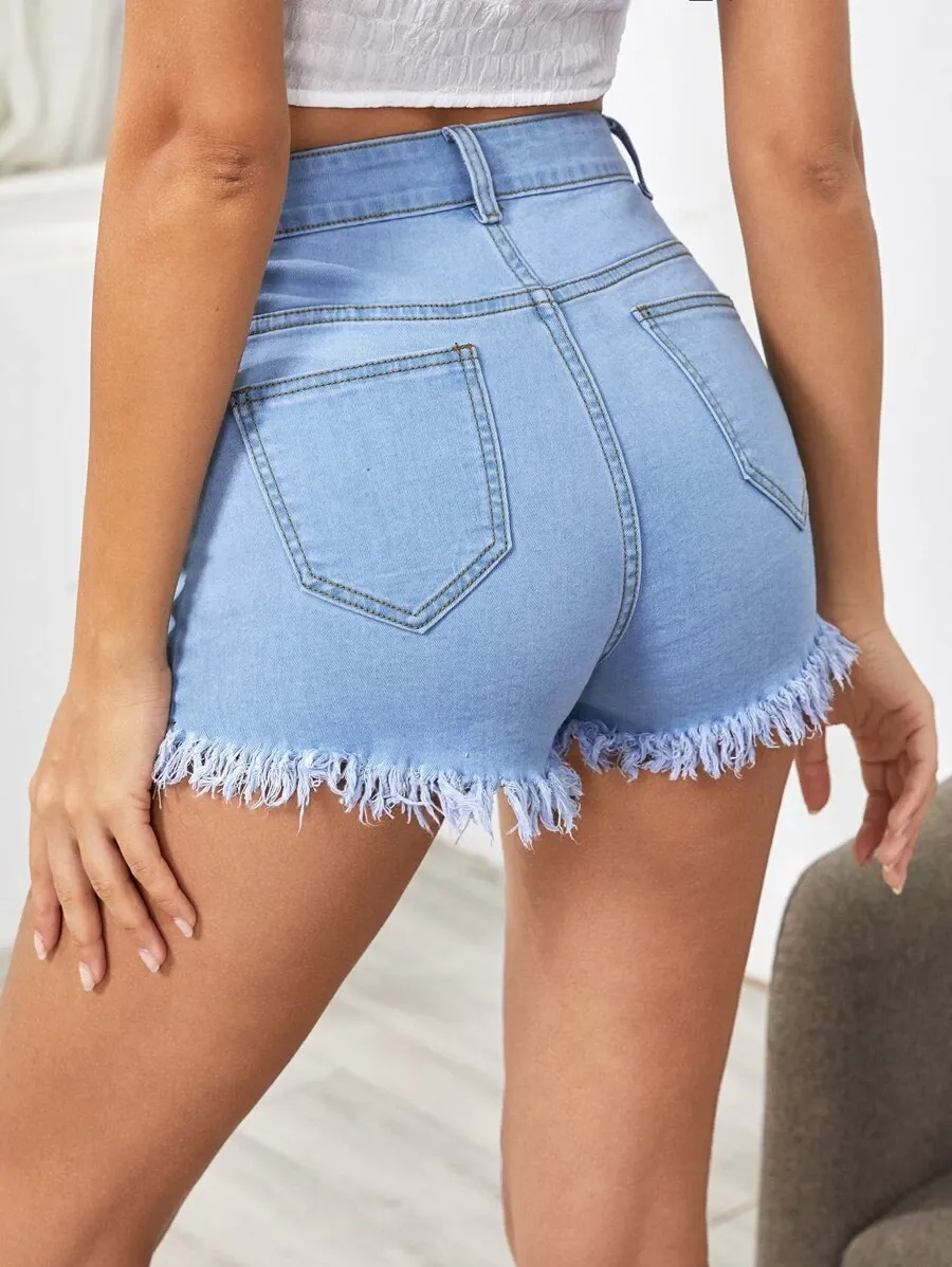 Bronte Button Denim Shorts