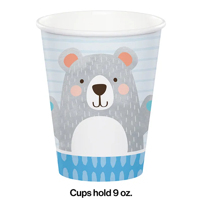 Bulk Pack of 16 Birthday Bear Hot/Cold Paper Cups 9 Oz