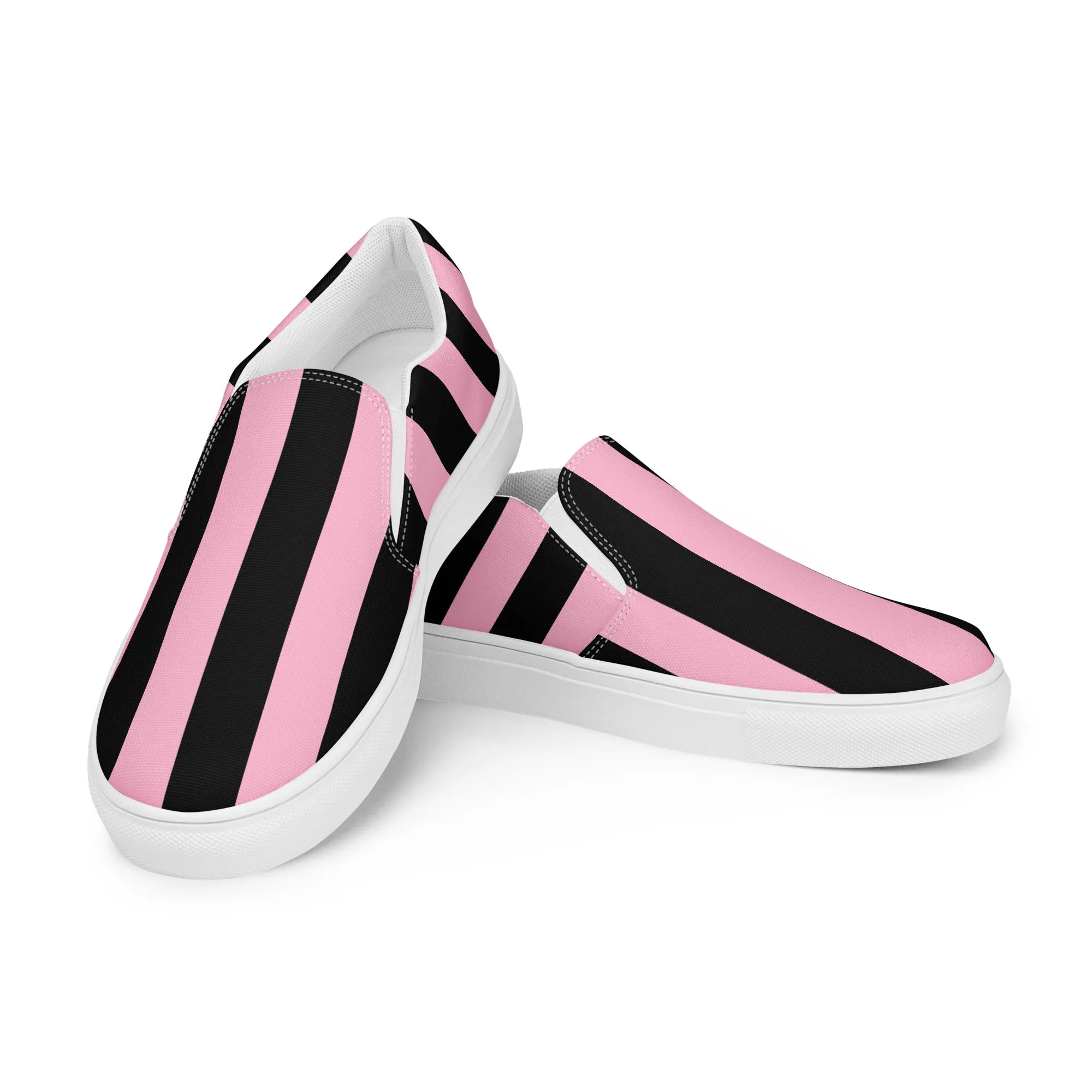 Candy Cane Mark Stripe Women’s Canvas Slip-On Flat Deck Shoe | Pinup Couture Relaxed