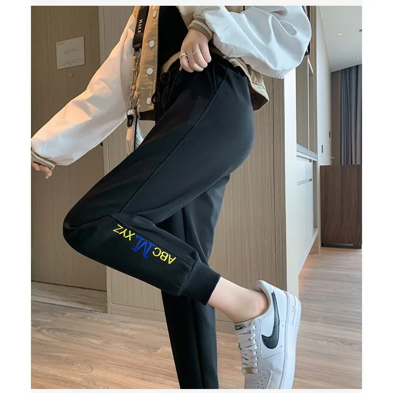 Casual Banana-Shaped Plus Sports Letter Loose Fit Sweatpants