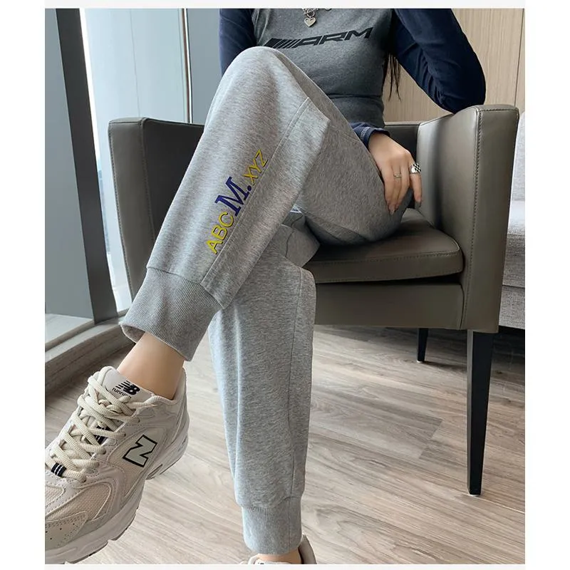 Casual Banana-Shaped Plus Sports Letter Loose Fit Sweatpants