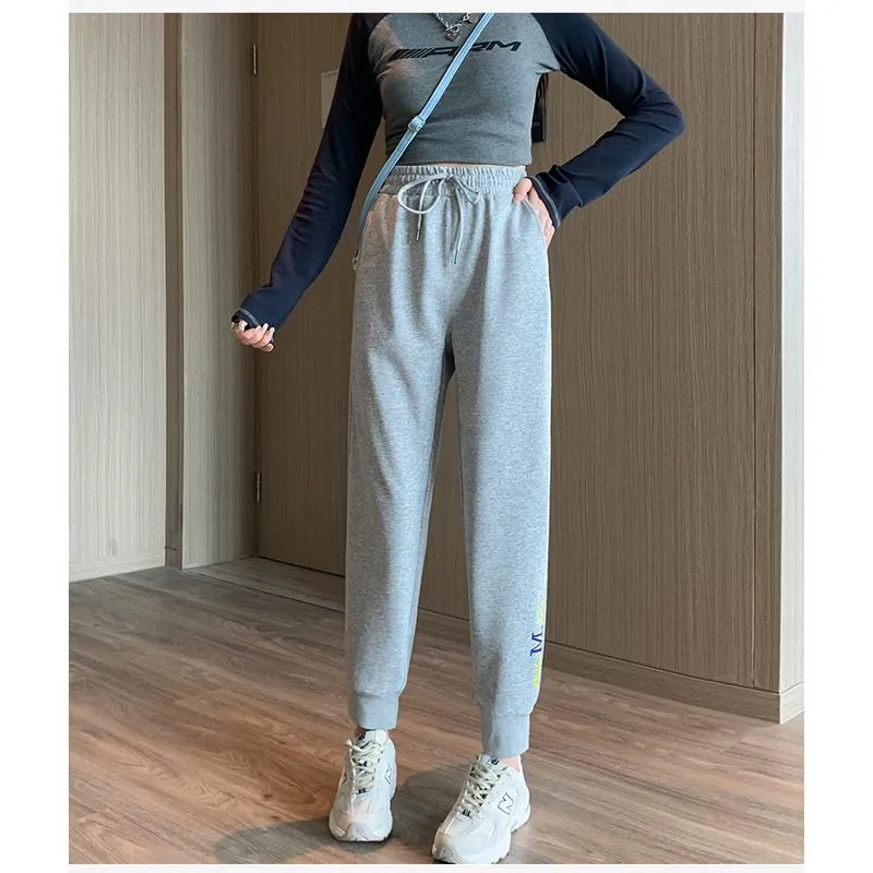 Casual Banana-Shaped Plus Sports Letter Loose Fit Sweatpants