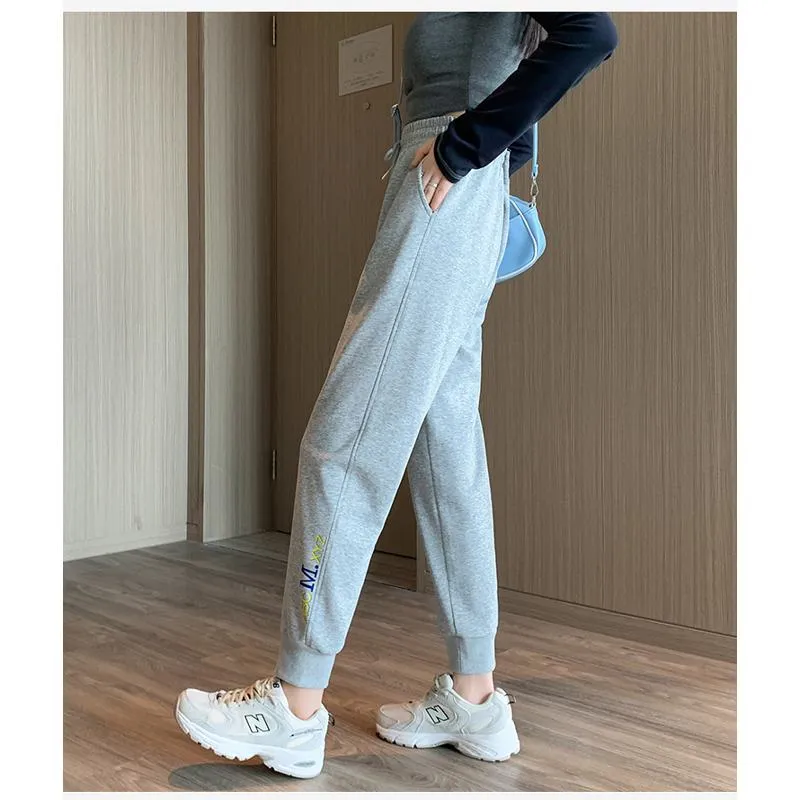 Casual Banana-Shaped Plus Sports Letter Loose Fit Sweatpants