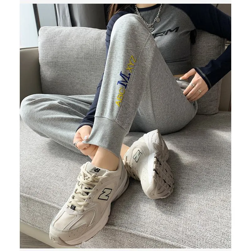 Casual Banana-Shaped Plus Sports Letter Loose Fit Sweatpants