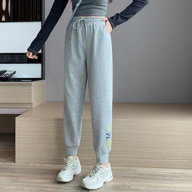 Casual Banana-Shaped Plus Sports Letter Loose Fit Sweatpants