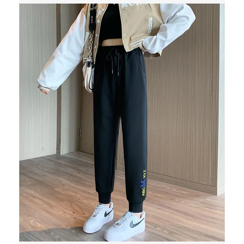 Casual Banana-Shaped Plus Sports Letter Loose Fit Sweatpants