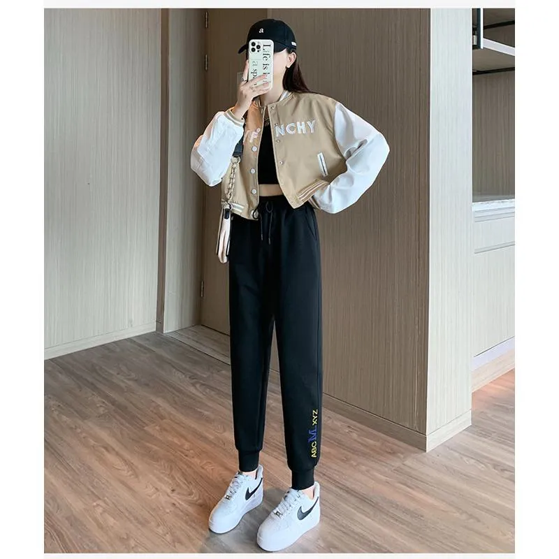 Casual Banana-Shaped Plus Sports Letter Loose Fit Sweatpants