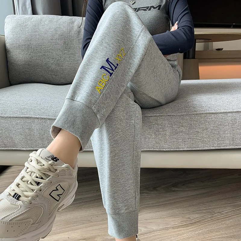 Casual Banana-Shaped Plus Sports Letter Loose Fit Sweatpants