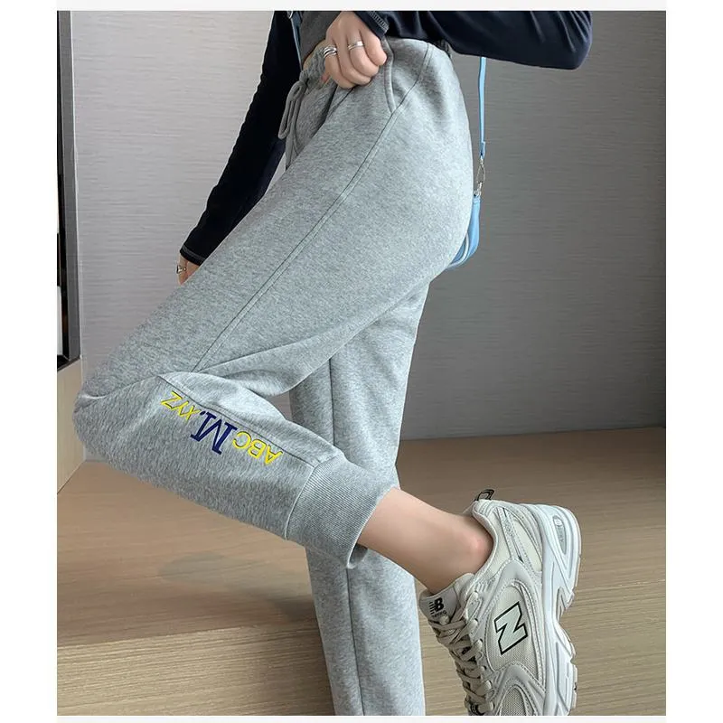 Casual Banana-Shaped Plus Sports Letter Loose Fit Sweatpants