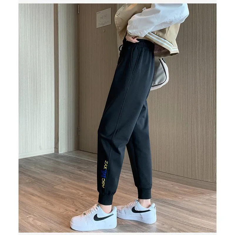 Casual Banana-Shaped Plus Sports Letter Loose Fit Sweatpants