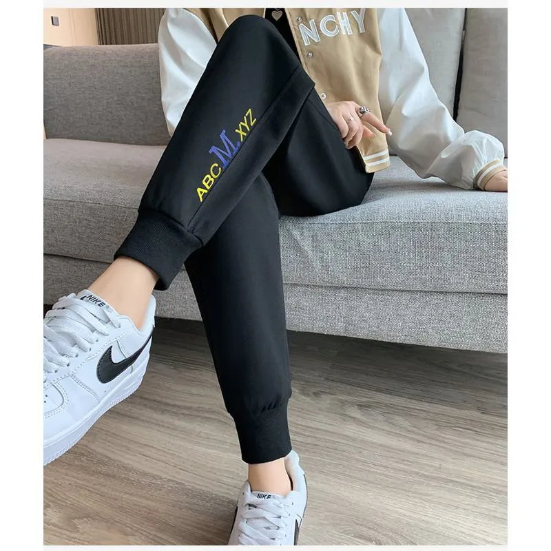 Casual Banana-Shaped Plus Sports Letter Loose Fit Sweatpants