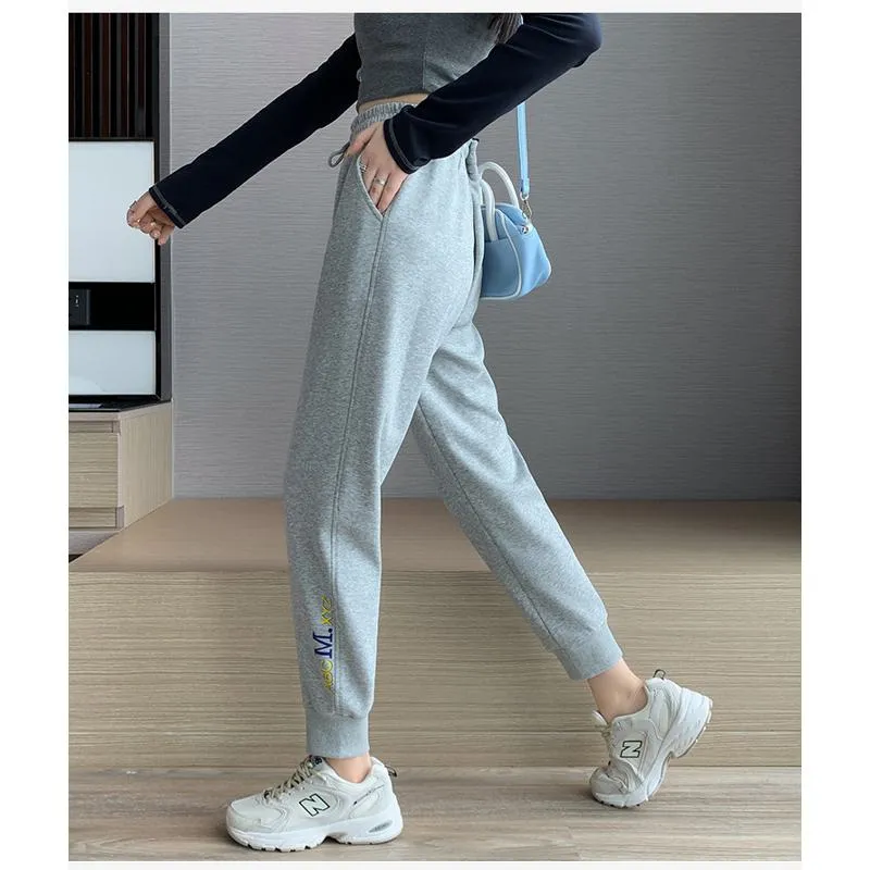 Casual Banana-Shaped Plus Sports Letter Loose Fit Sweatpants