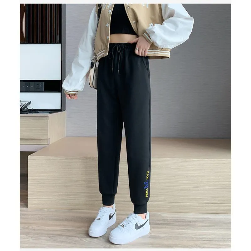 Casual Banana-Shaped Plus Sports Letter Loose Fit Sweatpants