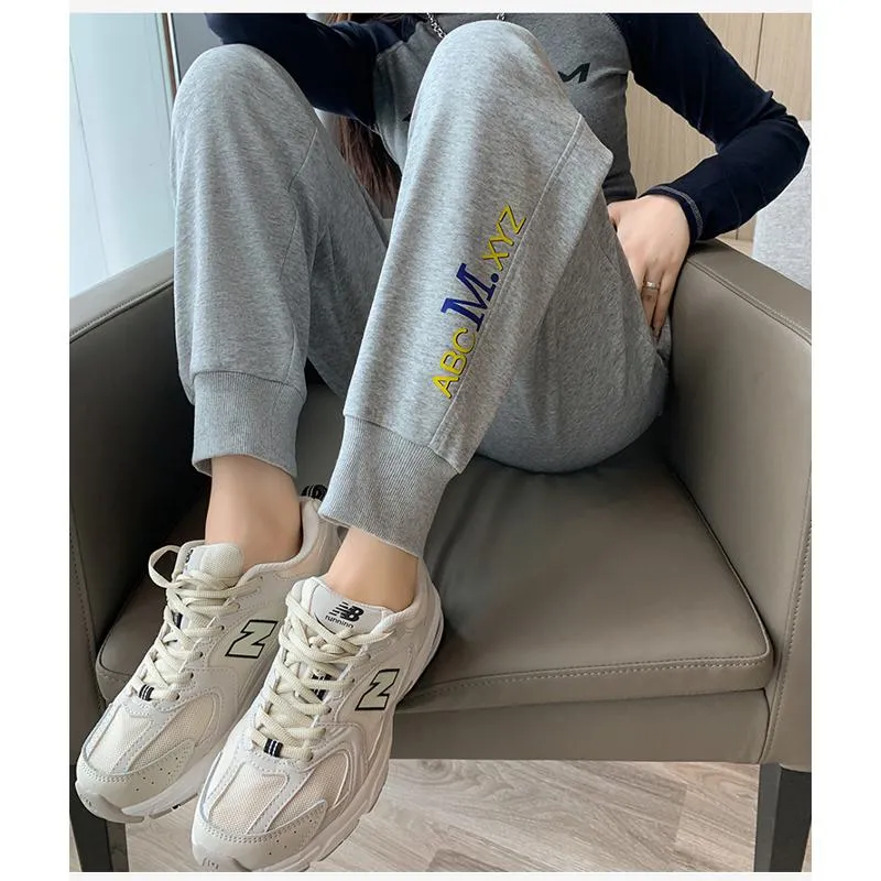 Casual Banana-Shaped Plus Sports Letter Loose Fit Sweatpants