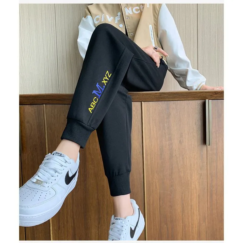 Casual Banana-Shaped Plus Sports Letter Loose Fit Sweatpants