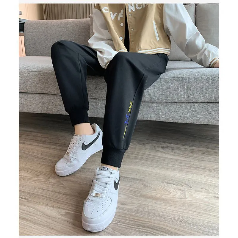 Casual Banana-Shaped Plus Sports Letter Loose Fit Sweatpants