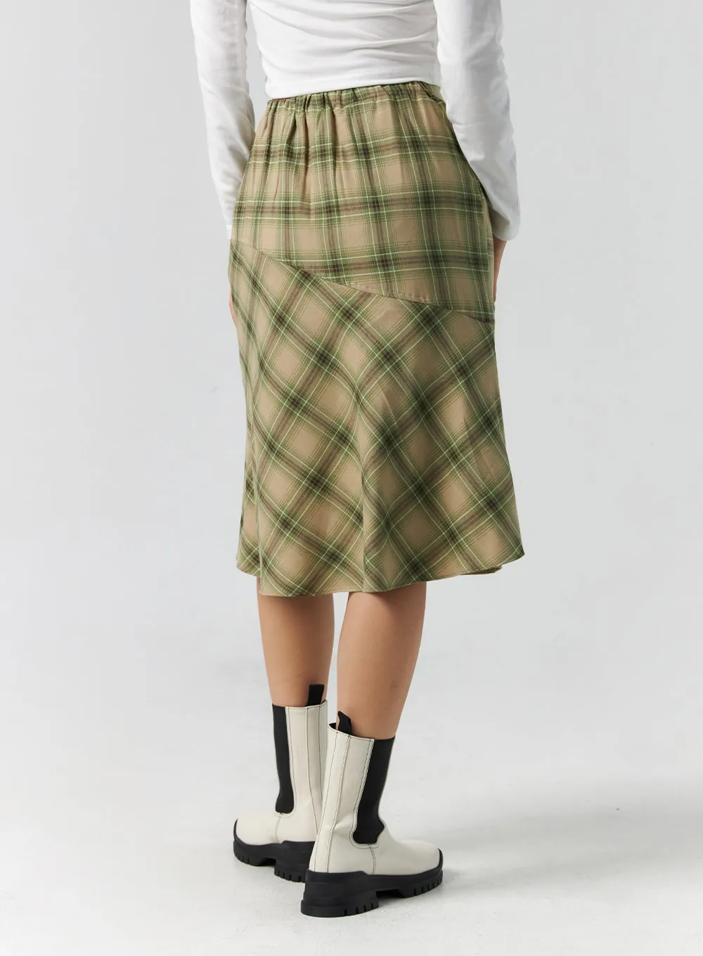 Checkered Midi Skirt CS308