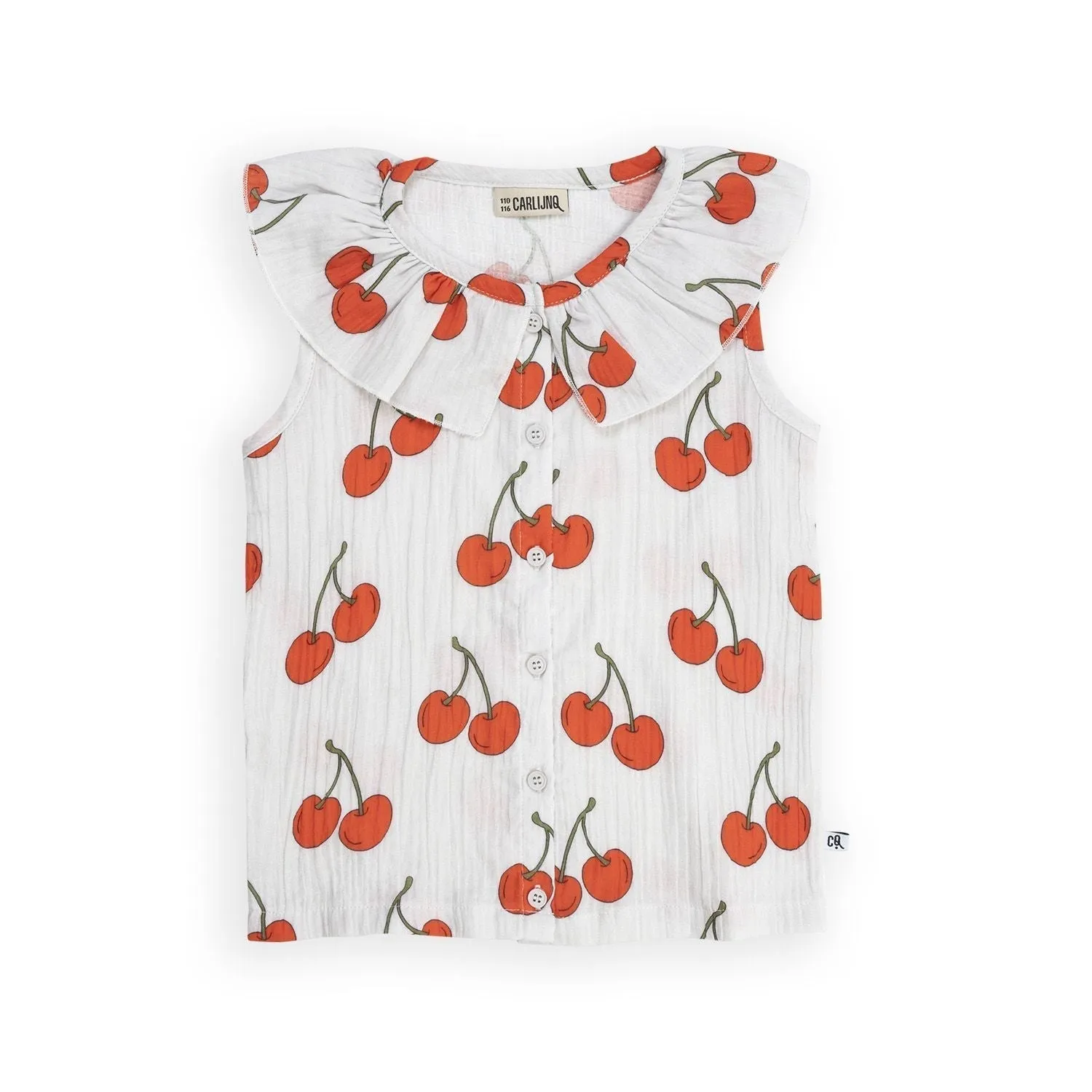 Cherry Sleeveless Blouse - 2 Left Size 4-6 & 6-8 years