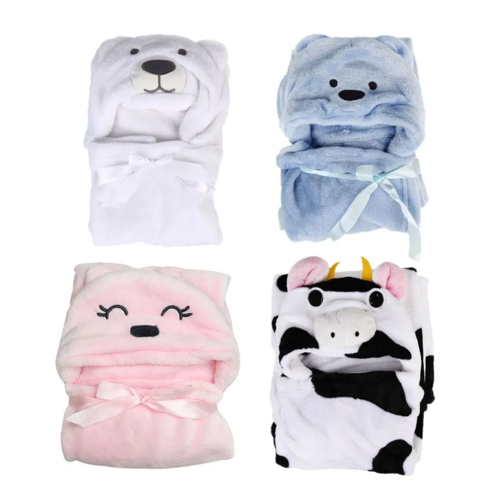 Cute Animal Cartoon Baby Kid's Hooded Bathrobe Toddler Bath Towel