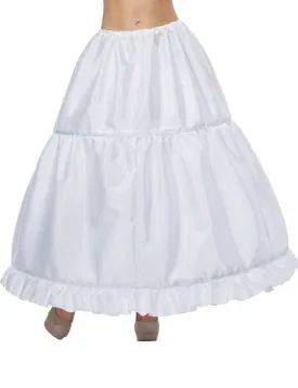 Deluxe Full Length Womens White Adjustable Hoop Skirt