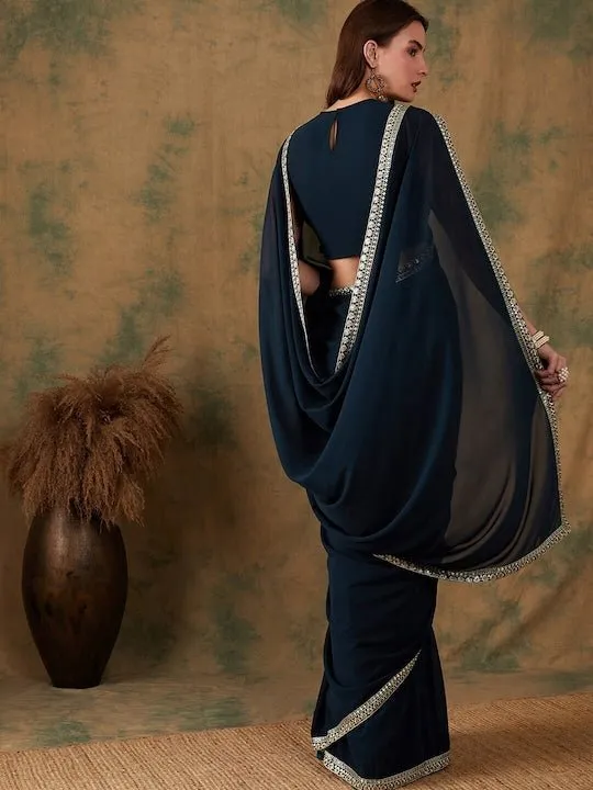 Embroidered Bordered Saree