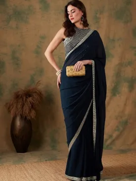 Embroidered Bordered Saree