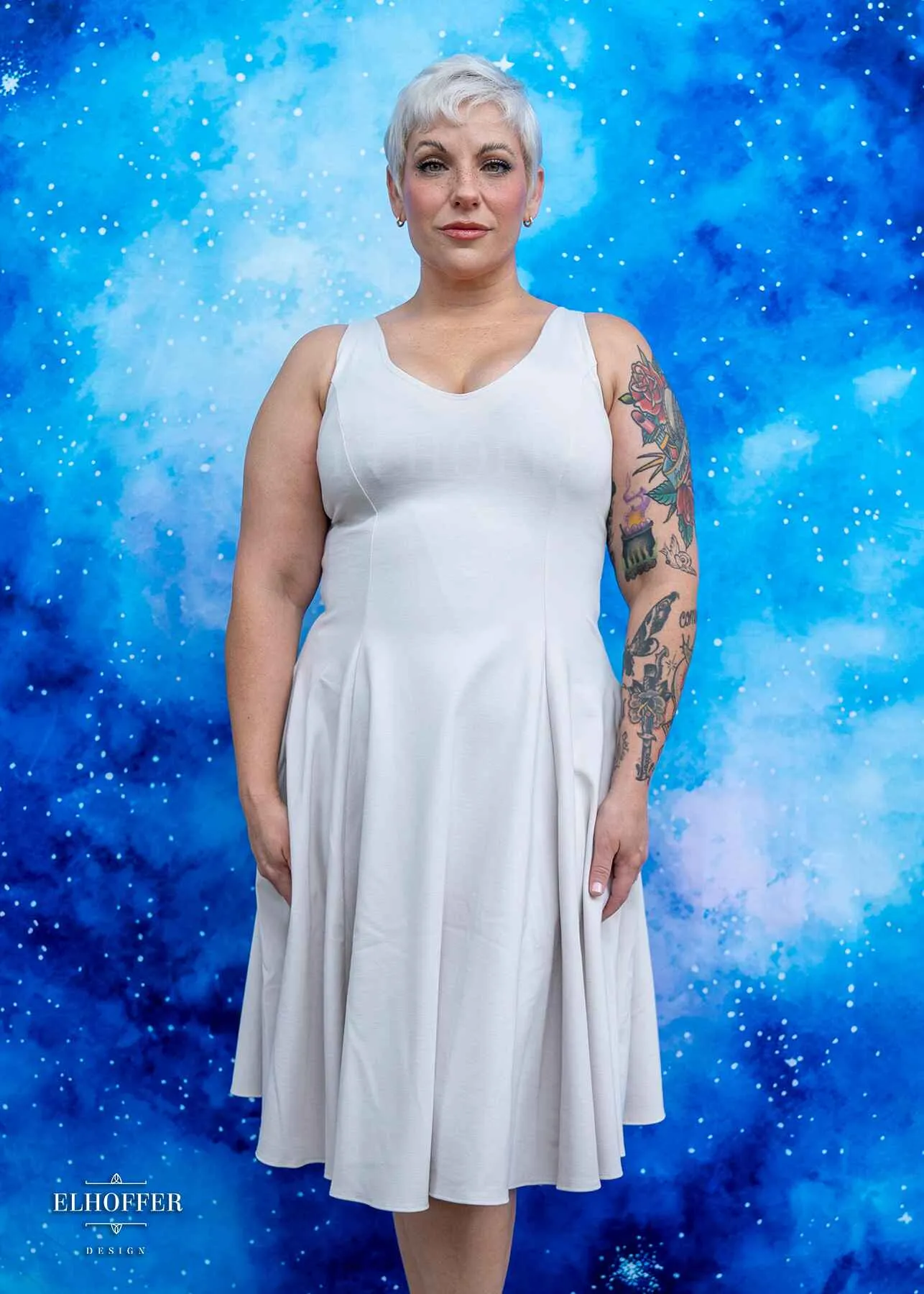 Essential Virgo Dress - Arctic White Ponte