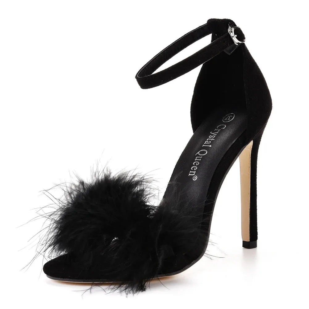 Felicia Fluffy High Heel Sandals