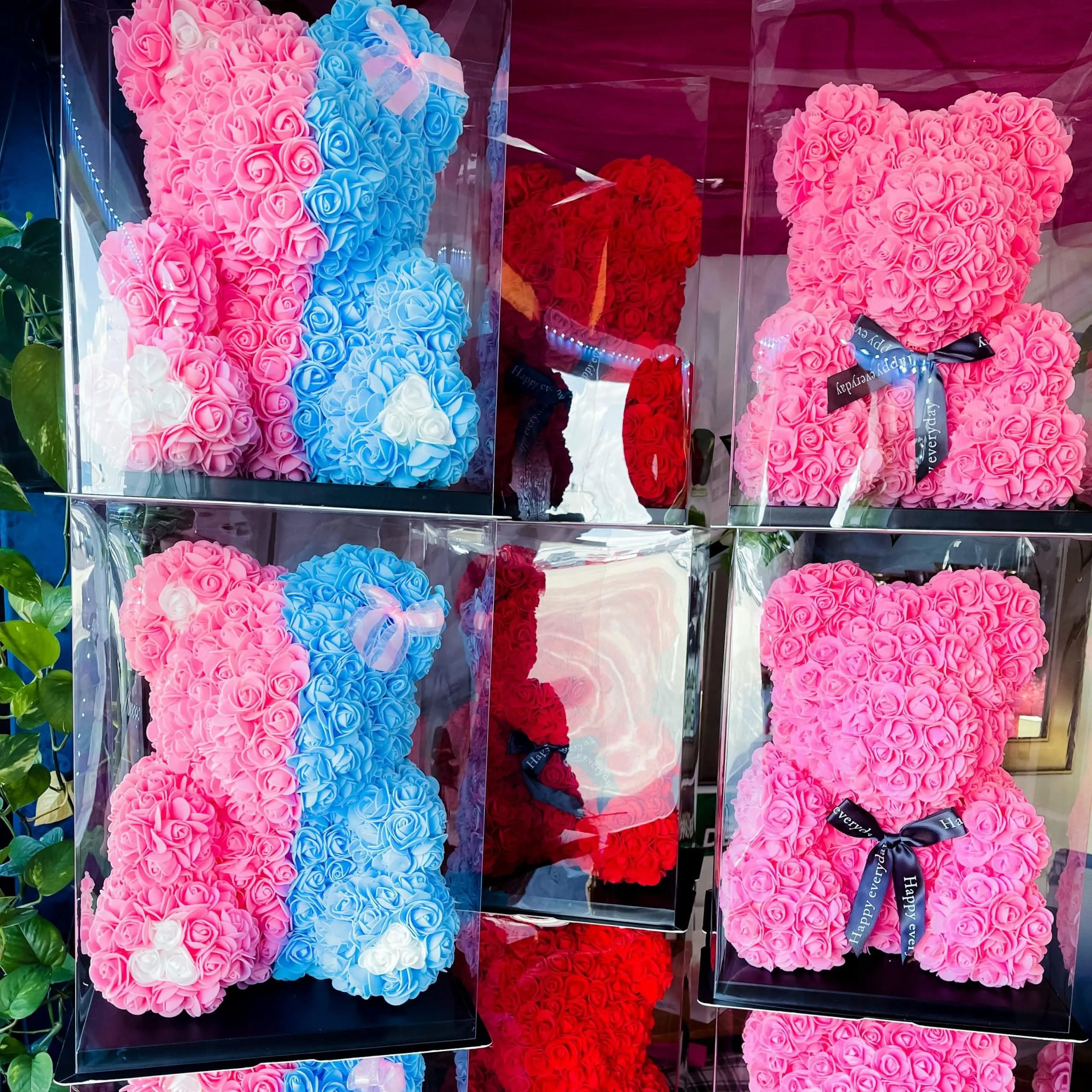 Gift Wrapped Rose Bears (Large)