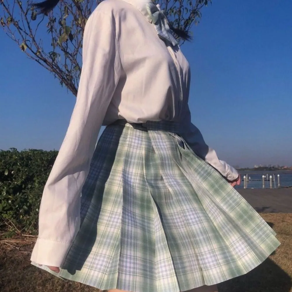 Girls Anime Theme Checkered Skirt