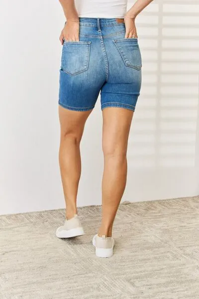 Haven Double Button Bermuda Denim Shorts