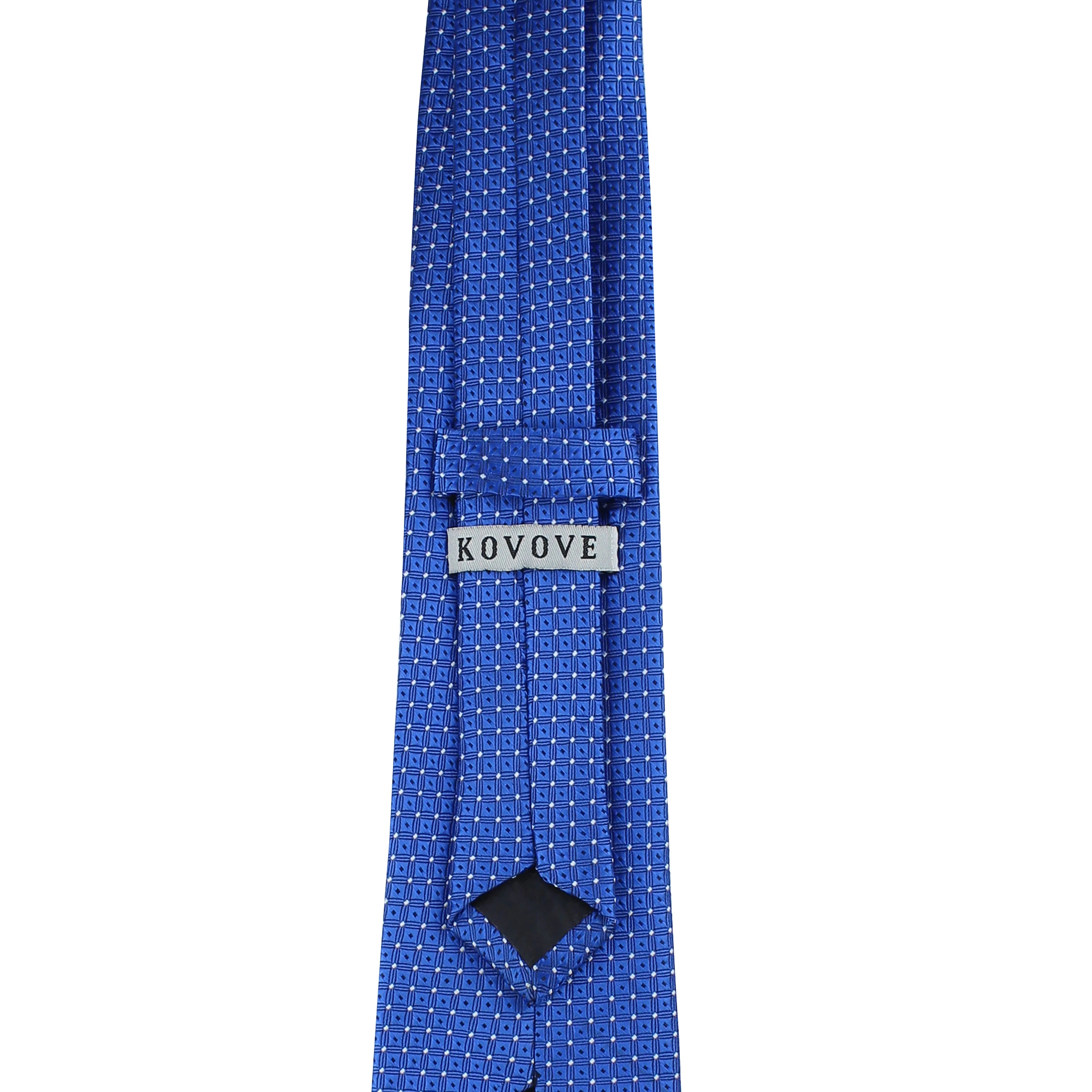 Kovove Checkered Pattern Blue Necktie for Men