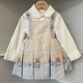 LAPIN HOUSE - Bear Pinafore With Blouse - Blue