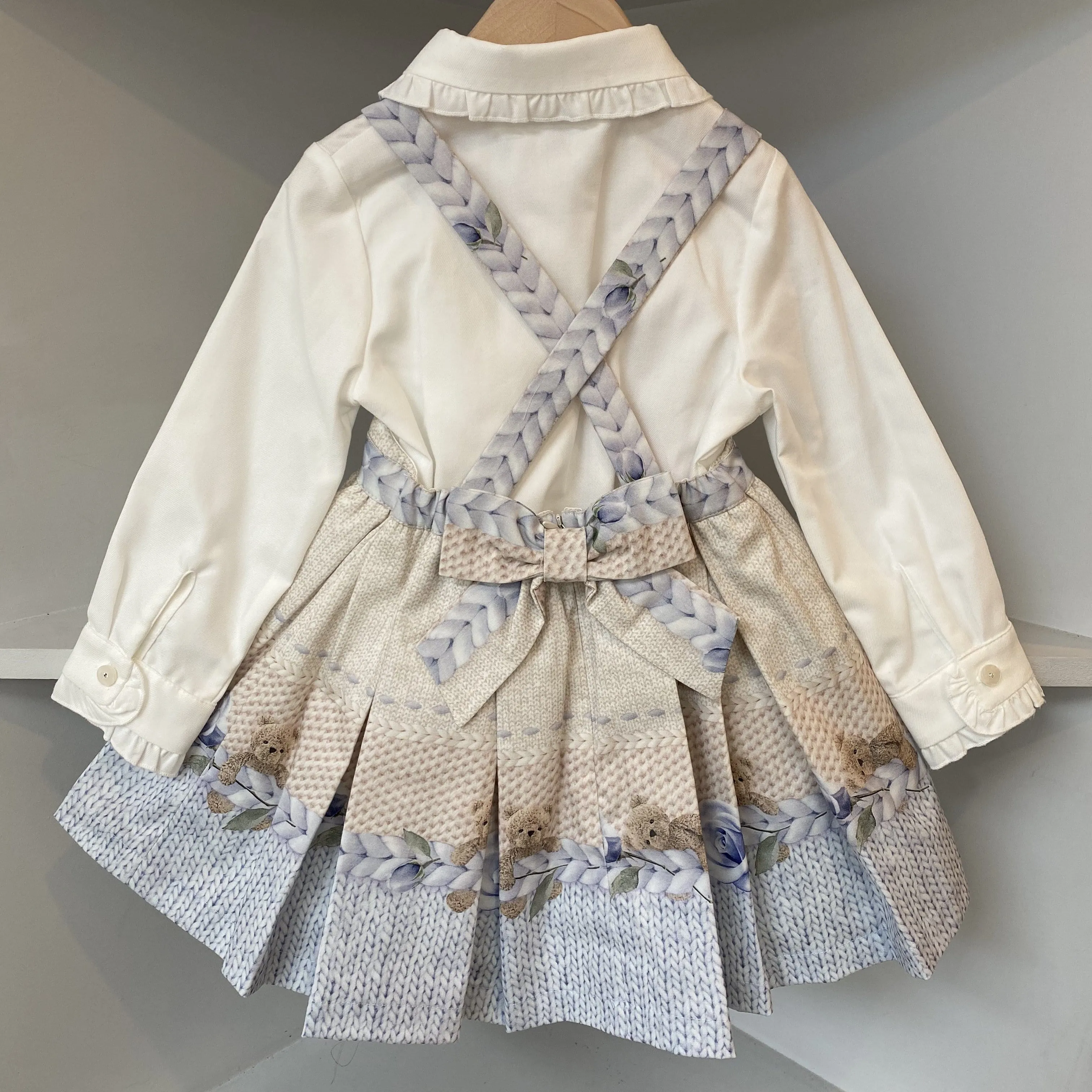 LAPIN HOUSE - Bear Pinafore With Blouse - Blue