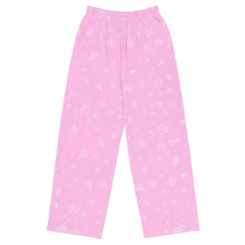 Lesbian Symbols on Pink Wide Leg Pants/Trousers