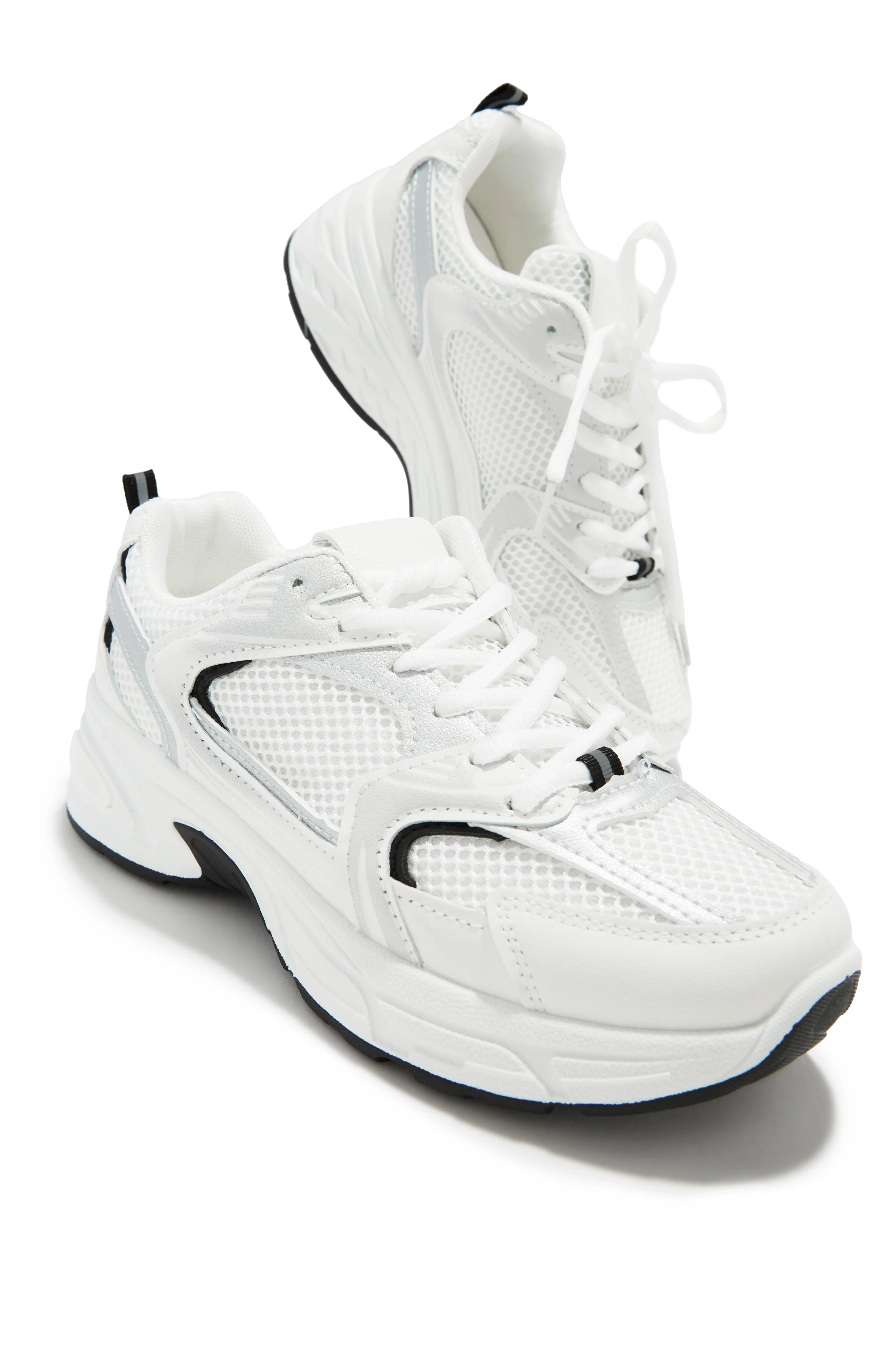 Level Up Lace Up Sneakers - White