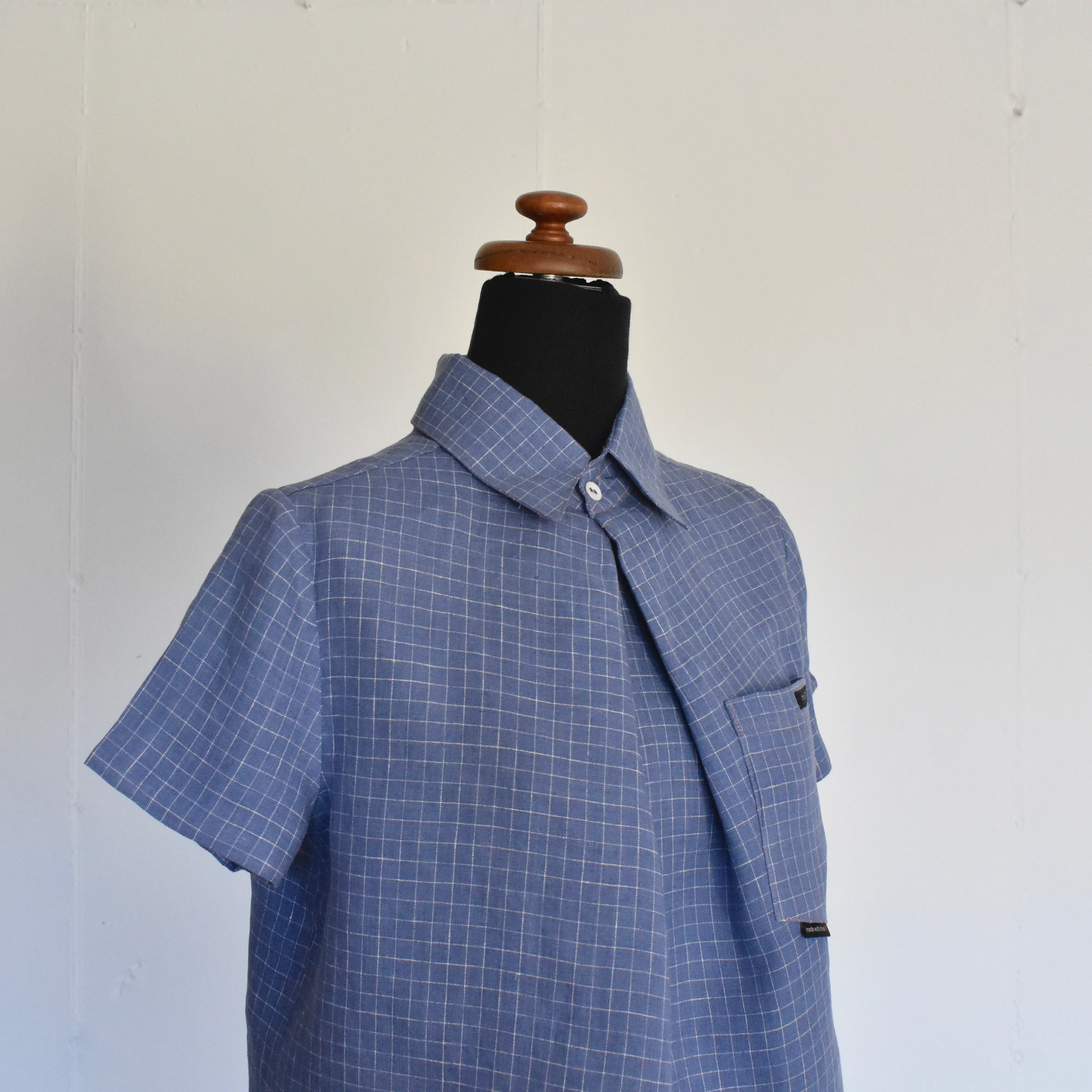 Linen by Maaidesign - Mini Check - Cornflower Blue