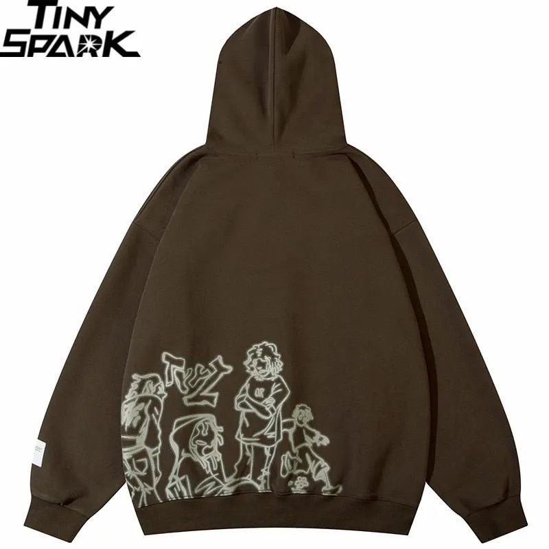 Men's Pink Cartoon Graphic Hoodie